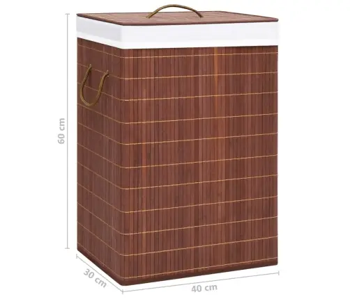 Veļas Grozs Ar 2 Nodalījumiem, Bambuss, Brūns, 72 L Vidaxl