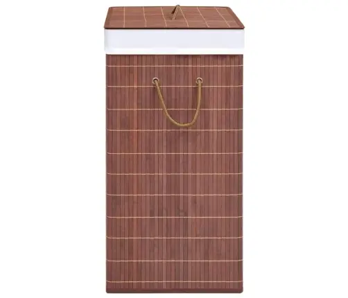 Skalbinių Krepšys Su 2 Skyriais, Rudos Spalvos, Bambukas, 100L