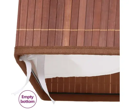 Skalbinių Krepšys Su 2 Skyriais, Rudos Spalvos, Bambukas, 100L