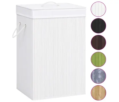 Bambusest Pesukorv 1 Sektsiooniga, Valge