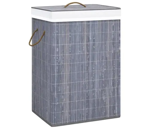 Veļas Grozs Ar 1 Nodalījumu, Bambuss, Pelēks Vidaxl