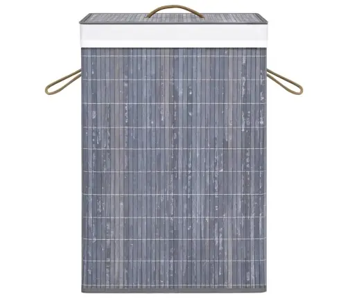 Veļas Grozs Ar 1 Nodalījumu, Bambuss, Pelēks Vidaxl