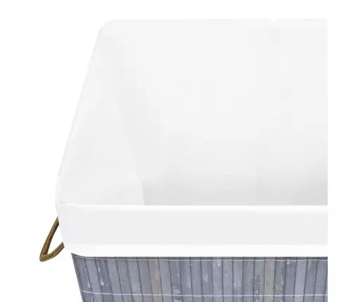 Veļas Grozs Ar 1 Nodalījumu, Bambuss, Pelēks Vidaxl