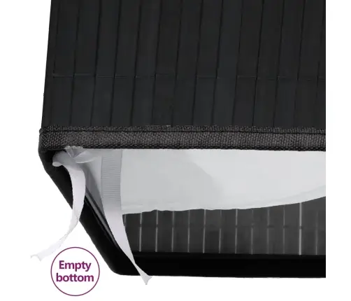 Veļas Grozs Ar 1 Nodalījumu, Bambuss, Melns, 83 L Vidaxl