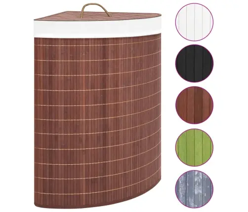 Stūra Veļas Grozs, Brūns, Bambuss, 60 L Vidaxl