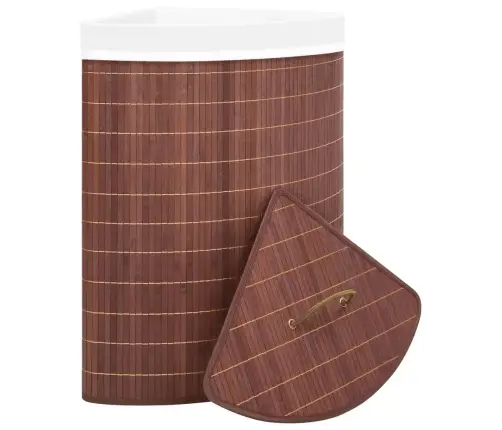 Stūra Veļas Grozs, Brūns, Bambuss, 60 L Vidaxl