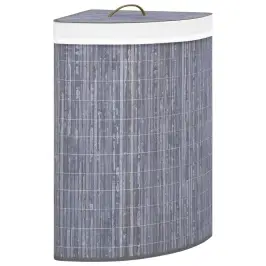 Stūra Veļas Grozs, Pelēks, Bambuss, 60 L Vidaxl