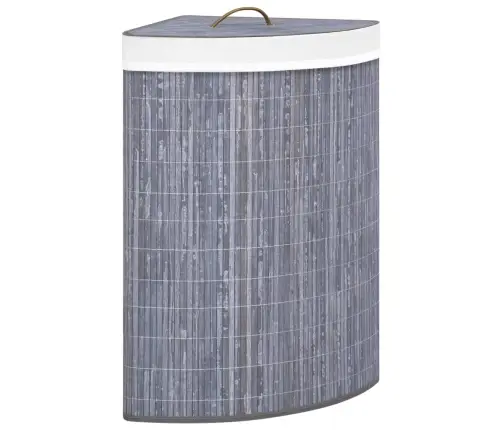 Stūra Veļas Grozs, Pelēks, Bambuss, 60 L Vidaxl