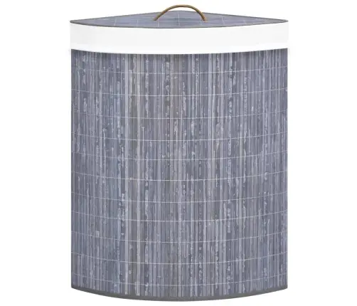 Stūra Veļas Grozs, Pelēks, Bambuss, 60 L Vidaxl