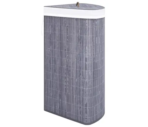 Stūra Veļas Grozs, Pelēks, Bambuss, 60 L Vidaxl