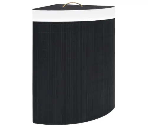 Stūra Veļas Grozs, Melns, Bambuss, 60 L Vidaxl