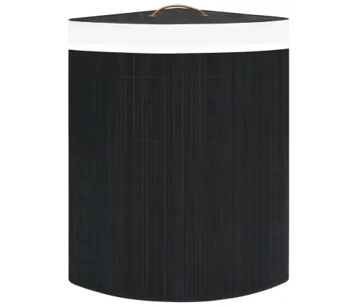 Stūra Veļas Grozs, Melns, Bambuss, 60 L Vidaxl