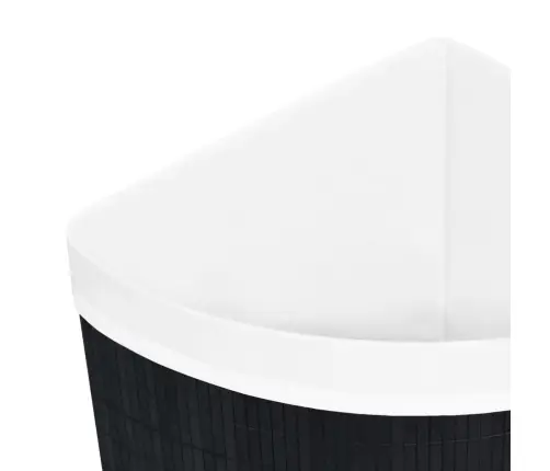 Stūra Veļas Grozs, Melns, Bambuss, 60 L Vidaxl