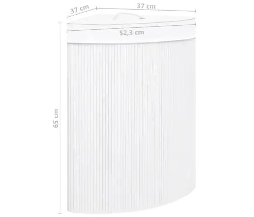 Bambusest Nurga Pesukorv, Valge 60 L