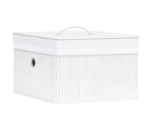 Bambusest Hoiukastid, 4 Tk, Valge