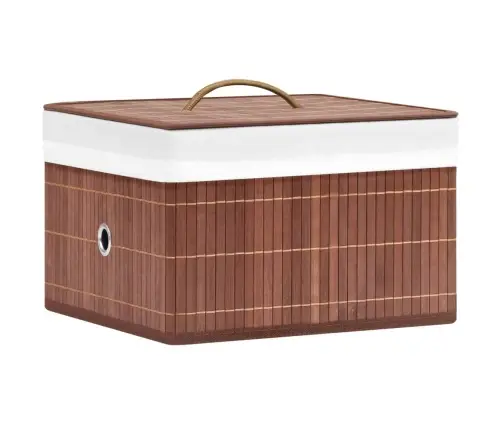 Daiktadėžės, 4Vnt., Rudos Spalvos, Bambukas