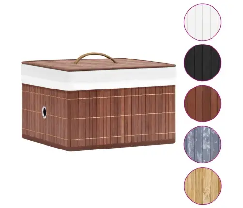 Daiktadėžės, 4Vnt., Rudos Spalvos, Bambukas