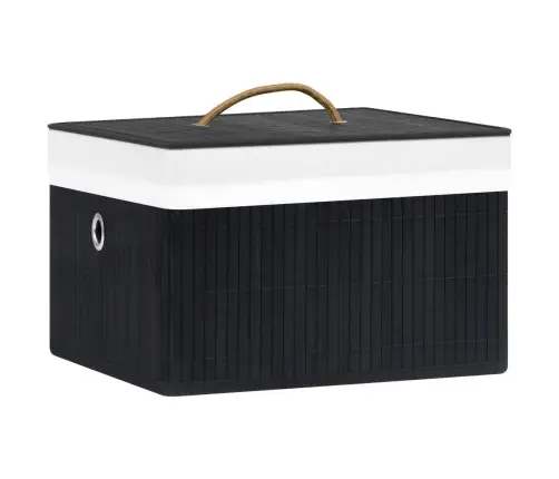 Uzglabāšanas Kastes, 4 Gab., Melnas, Bambuss Vidaxl