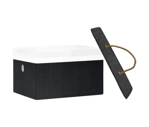 Uzglabāšanas Kastes, 4 Gab., Melnas, Bambuss Vidaxl