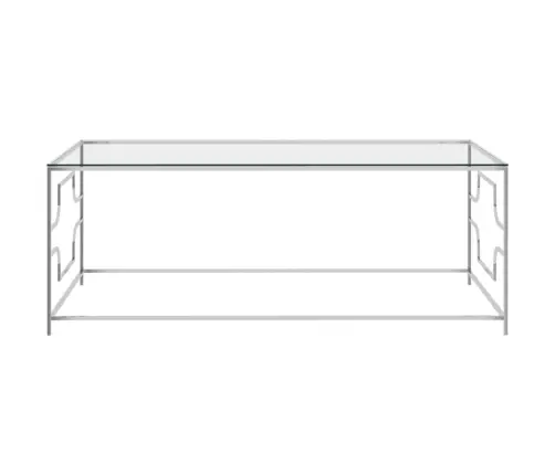 Kafijas Galdiņš, Sudrabains, 120X60X45 Cm, Tērauds, Stikls Vidaxl