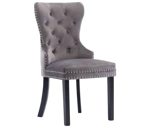 Virtuves Krēsli, 2 Gab., Pelēks Samts Vidaxl