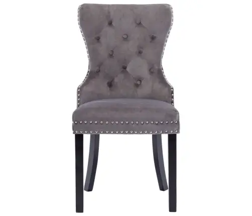 Virtuves Krēsli, 2 Gab., Pelēks Samts Vidaxl