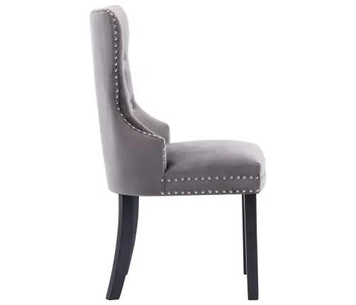 Virtuves Krēsli, 2 Gab., Pelēks Samts Vidaxl