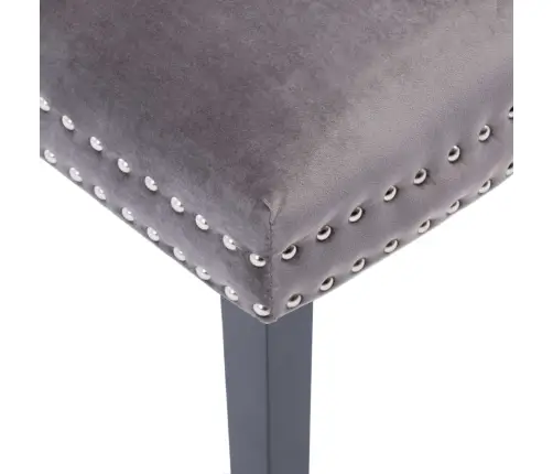 Virtuves Krēsli, 2 Gab., Pelēks Samts Vidaxl