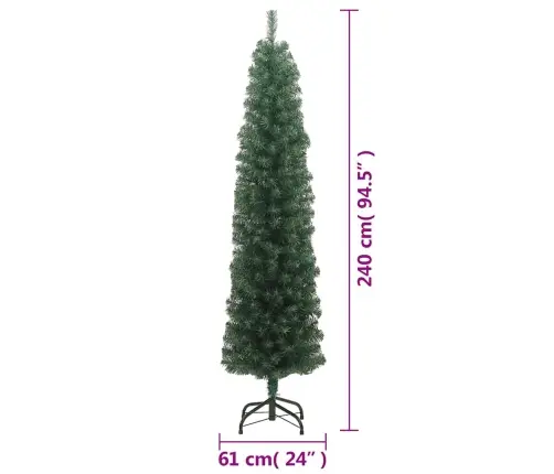 Kitsas Kunstkuusk Alusega, Roheline, 240 cm Pvc