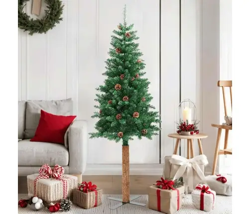 Ziemassvētku Egle, Dabīgs Koks Un Čiekuri, Zaļa, 150 Cm, Pvc Vidaxl Ziemassvētku Egle, Dabīgs Koks Un Čiekuri, Zaļa, 150 Cm, Pvc Vidaxl