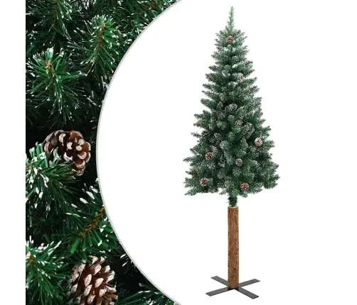 Kalėdų Eglutė Su Tikra Mediena Ir Baltu Sniegu, Žalia, 150Cm