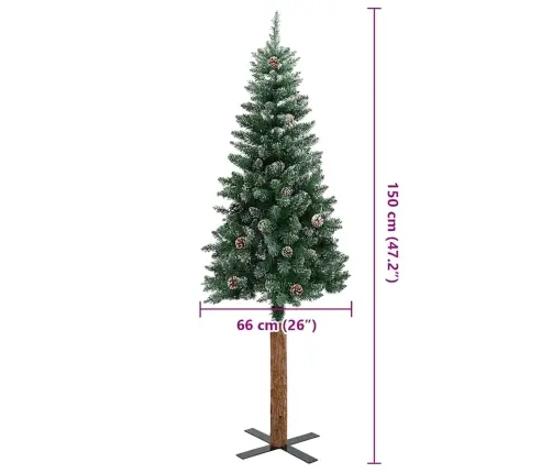 Kalėdų Eglutė Su Tikra Mediena Ir Baltu Sniegu, Žalia, 150Cm