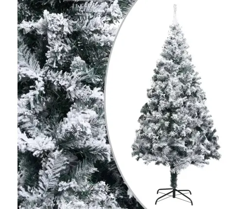 Mākslīgā Ziemassvētku Egle Ar Sniegu, Zaļa, 210 Cm, Pvc Vidaxl