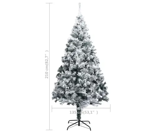 Mākslīgā Ziemassvētku Egle Ar Sniegu, Zaļa, 210 Cm, Pvc Vidaxl