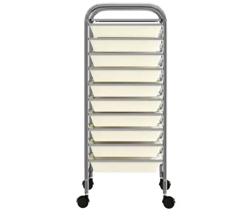 Mobilus Vežimėlis, 10 Stalčių, Baltos Spalvos, Plastikas