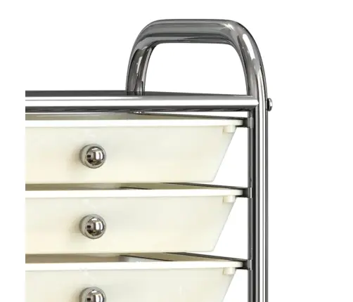 Mobilus Vežimėlis, 10 Stalčių, Baltos Spalvos, Plastikas