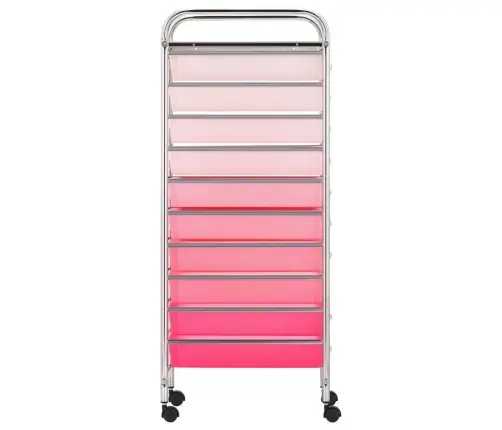 10 Sahtliga Liigutatav Hoiukäru, Ombre, Roosa, Plast 10 Sahtliga Liigutatav Hoiukäru, Ombre, Roosa, Plast