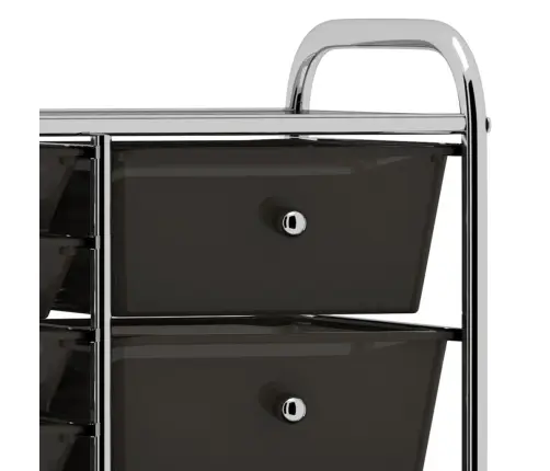 Mobilus Vežimėlis, 15 Stalčių, Juodos Spalvos, Plastikas, Xxl