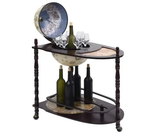 Vyno Butelių Laikiklis, Žalias, Eukaliptas, Gaublio Formos