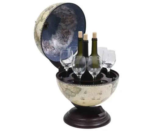 Vyno Butelių Laikiklis, Žalias, Eukaliptas, Gaublio Formos