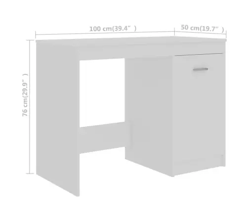 Rašomasis Stalas, Baltos Spalvos, 140X50X76cm Apdirbta Mediena