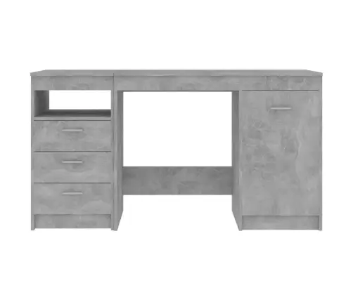 Rašomasis Stalas, Betono Pilkas, 140X50X76cm Apdirbta Mediena