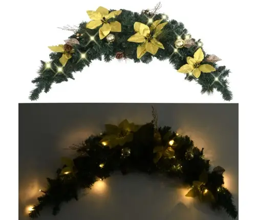 Ziemassvētku Arka Ar Led Lampiņām, Zaļa, 90 Cm, Pvc Vidaxl
