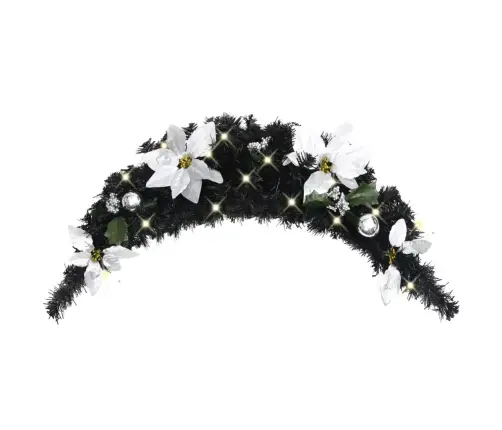 Ziemassvētku Arka Ar Led Lampiņām, Melna, 90 Cm, Pvc Vidaxl