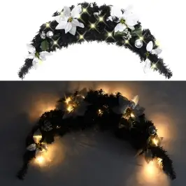 Ziemassvētku Arka Ar Led Lampiņām, Melna, 90 Cm, Pvc Vidaxl