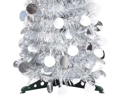 Mākslīgā Ziemassvētku Egle, Saliekama, Sudrabaina, 180 Cm, Pet Vidaxl