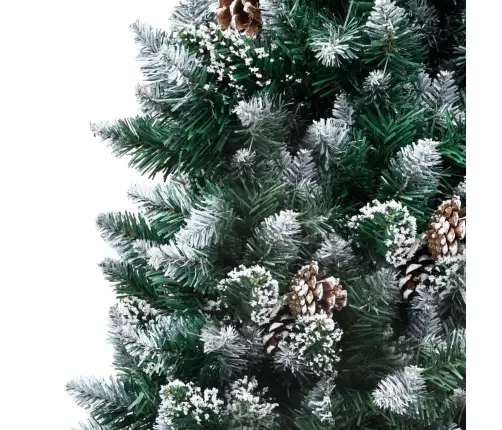 Mākslīgā Ziemassvētku Egle, Čiekuri, Balts Sniegs, 150 Cm Vidaxl