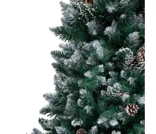 Mākslīgā Ziemassvētku Egle, Čiekuri, Balts Sniegs, 210 Cm Vidaxl