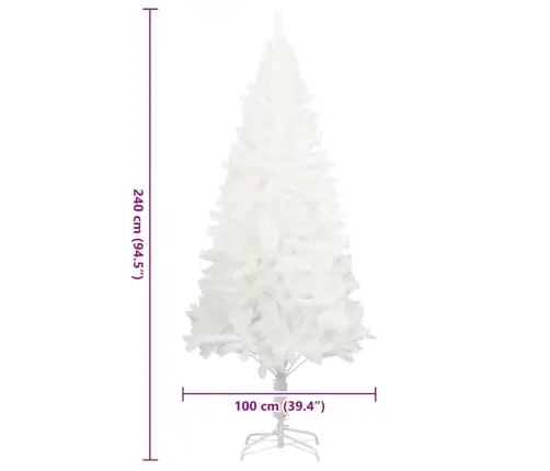 Mākslīgā Ziemassvētku Egle, Dabīga Izskata Skujas, 240Cm, Balta Vidaxl Mākslīgā Ziemassvētku Egle, Dabīga Izskata Skujas, 240Cm, Balta Vidaxl