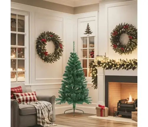 Mākslīgā Ziemassvētku Egle Ar Statīvu, Pusapaļa, 150 Cm, Pvc Vidaxl